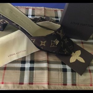 Louis Vuitton Slip-On Heeled Sandals. Worn Twice